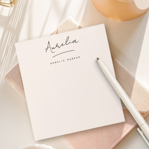 Bloc De Notas Simple elegancia Firma Minimalista Rubor femenino