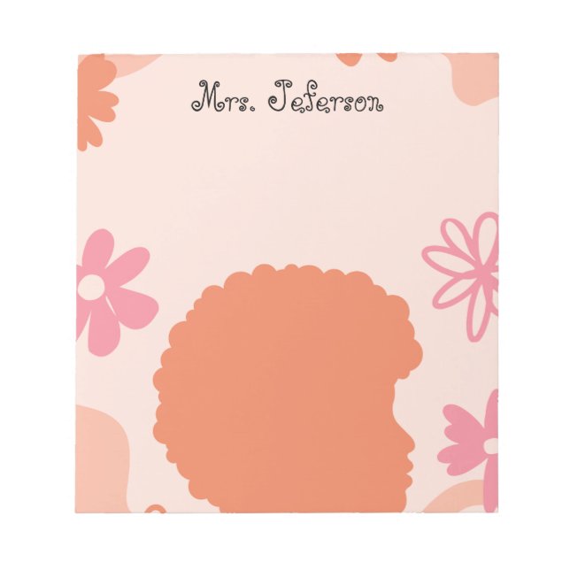 Bloc De Notas Simple Elegant Boho Teacher Notepad (Frente)