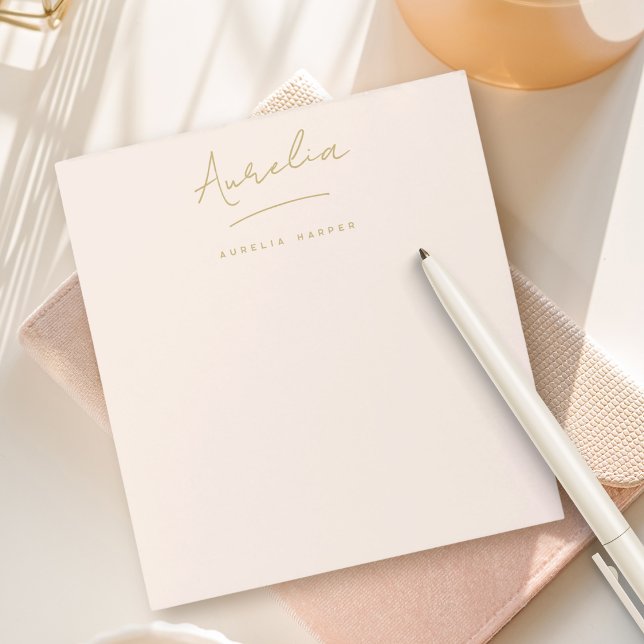 Bloc De Notas Simple Elegante Firma Mínimo Rubor Oro Rosa (Subido por el creador)