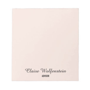 Bloc De Notas Simple Elegante Rosa Rubor Profesional