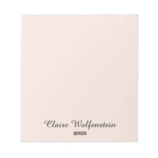 Bloc De Notas Simple Elegante Rosa Rubor Profesional