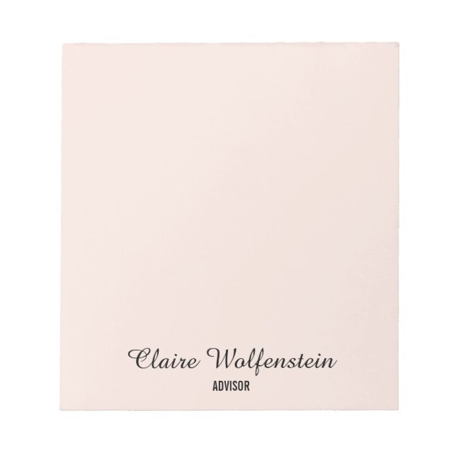 Bloc De Notas Simple Elegante Rosa Rubor Profesional (Frente)