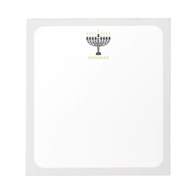 Bloc De Notas Simple Festival de las Luces Menorah Hanukkah (Frente)