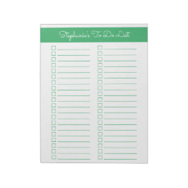 Bloc De Notas Simple Green Vertical 8.5x11 Lista de Verificación