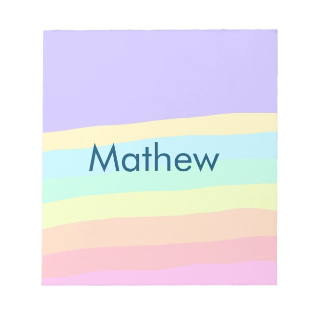 Bloc De Notas simple letra inicial monograma añada su nombre (Frente)