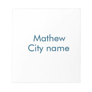 Bloc De Notas simple letra inicial monograma añada su nombre