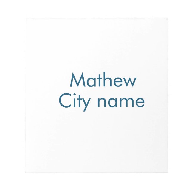 Bloc De Notas simple letra inicial monograma añada su nombre (Frente)