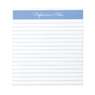 Bloc De Notas Simple Light Blue Lin Personalizado