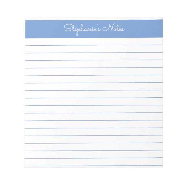 Bloc De Notas Simple Light Blue Lin Personalizado (Frente)