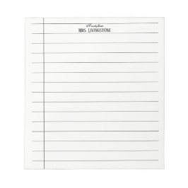 Bloc De Notas Simple Lines Teacher Notepad