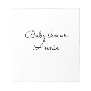 Bloc De Notas simple minimal agrega tu nombre texto baby shower