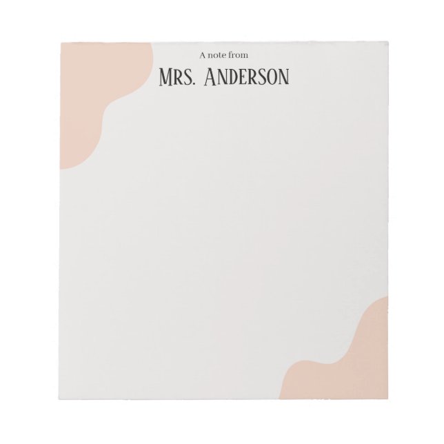 Bloc De Notas Simple Minimalist Boho Teacher Notepad  (Frente)