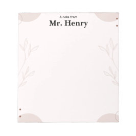 Bloc De Notas Simple Minimaslist Boho teacher Notepad