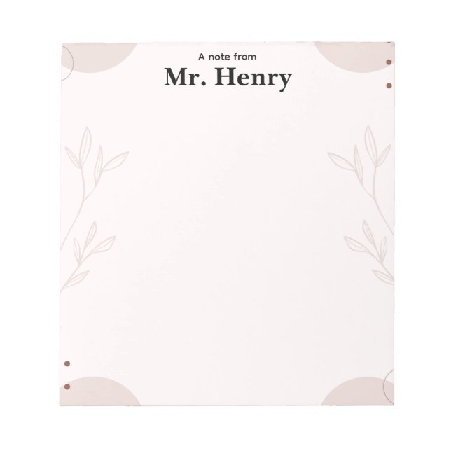 Bloc De Notas Simple Minimaslist Boho teacher Notepad (Frente)