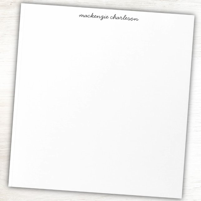 Bloc De Notas Simple Modern Script Personalized Name (Modern script personalized custom name notepad)