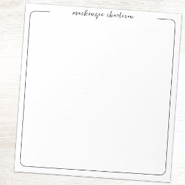 Bloc De Notas Simple Modern Script Personalized Name Notepad