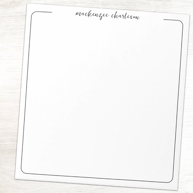 Bloc De Notas Simple Modern Script Personalized Name Notepad (Subido por el creador)