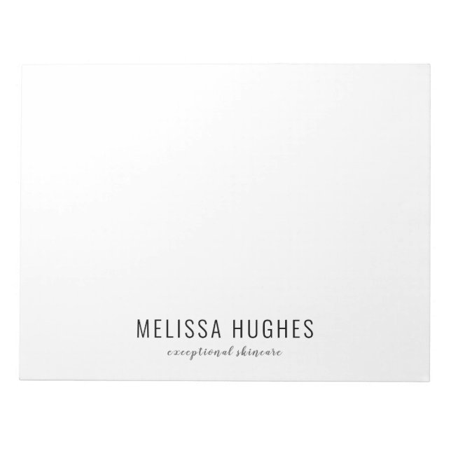 Bloc De Notas Simple Moderno Personalizado Negro y Blanco (Frente)