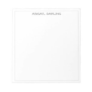 Bloc De Notas Simple Moderno Profesional Delgado Borde Gris