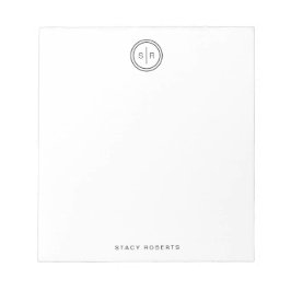 Bloc De Notas Simple Monograma Circular Inicial 2