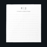 Bloc De Notas Simple Pareja Moderna Monograma Líneas Dotadas<br><div class="desc">Bloc de notas simple de líneas punteadas monograma moderno</div>
