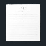 Bloc De Notas Simple Pareja Moderna Monograma Líneas Dotadas<br><div class="desc">Bloc de notas simple de líneas punteadas monograma moderno</div>