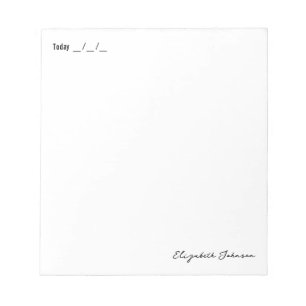 Bloc de notas simple personalizado con fecha y nom