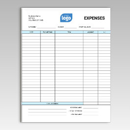 Bloc De Notas Simple Personalized Logo Business Expenses Notepad