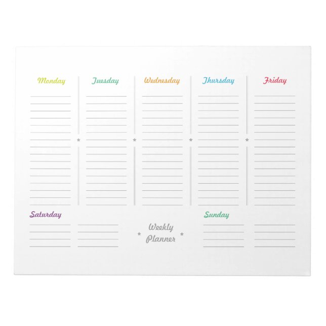 Bloc De Notas Simple Retro Weekly Planner (Frente)