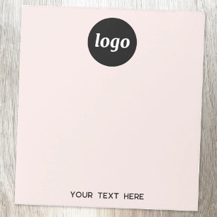 Bloc De Notas Simple Texto de Logo Empresarial Rosa Rubor Promoc