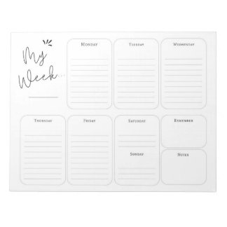 Bloc De Notas Simple Weekly Planner