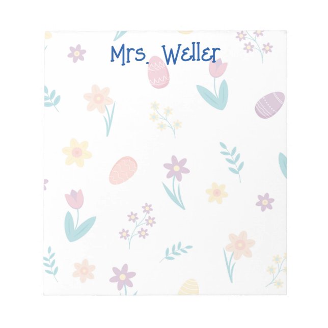 Bloc de notas simple y personalizado de primavera  (Frente)