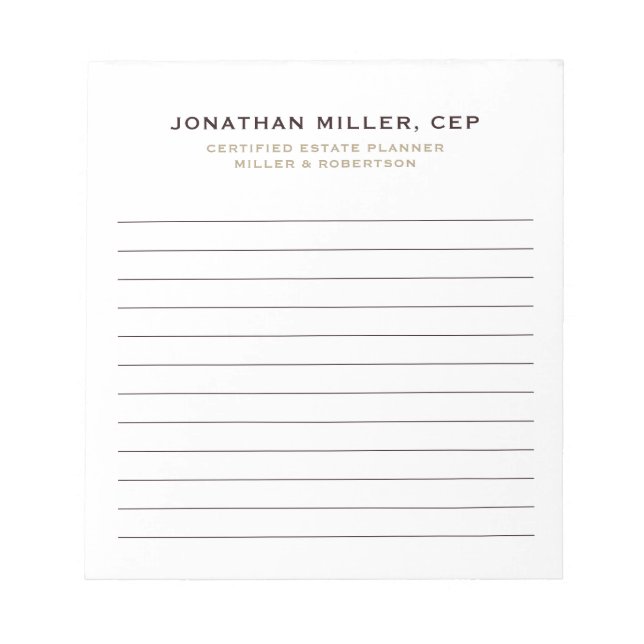 Bloc De Notas Simple y Profesional (Frente)