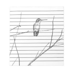 Bloc De Notas Simplemente un colibrí sobre un palo