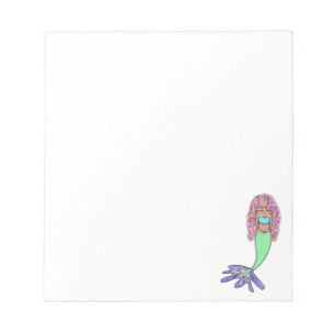 Bloc De Notas sirena arcoíris rosa azul morado verde negro rizad
