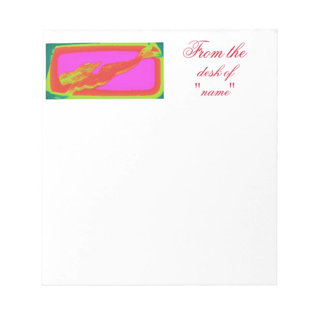 Bloc De Notas sirena roja de natación (Frente)