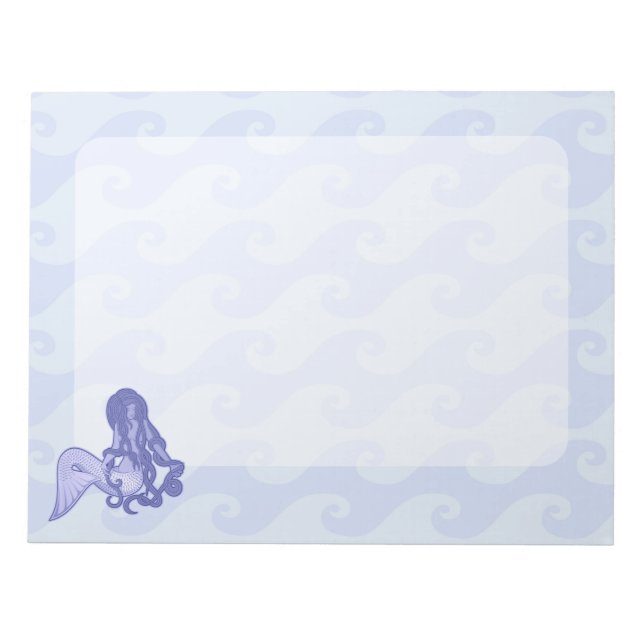 Bloc De Notas Sirena sentada azul (Frente)