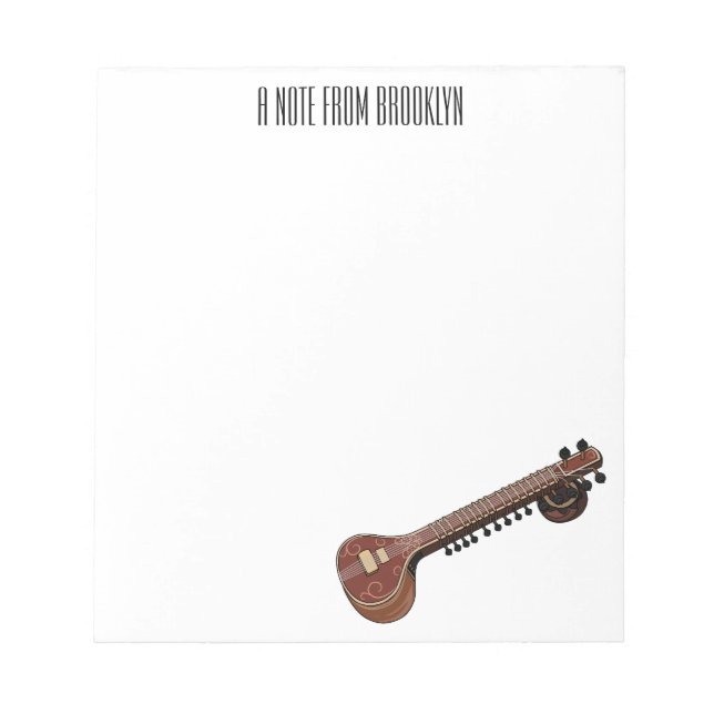 Bloc De Notas Sitar personalizado ilustracion (Frente)