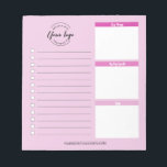 Bloc De Notas Sitio web del logo de Personalizado Rosado para em<br><div class="desc">Promocione su negocio con nuestro Bloc de notas promocional del logotipo comercial del Personalizado Rosado. Este bloc de notas práctico y elegante es el regalo perfecto para sus clientes, clientes, empleados y vendedores, ayudándoles a mantenerse organizados y productivos. El diseño de almohadillas desgarradoras permite un uso fácil y conveniente, por...</div>