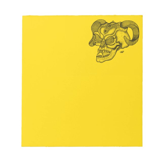 Bloc De Notas Skull Devil Head Black and Yellow Design (Frente)