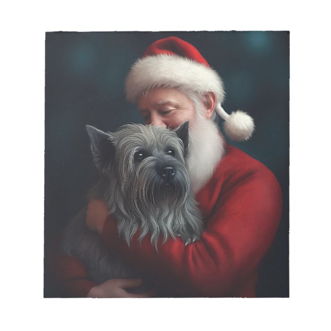 Bloc De Notas Skye Terrier Con Navidades festivos de Santa Claus (Frente)