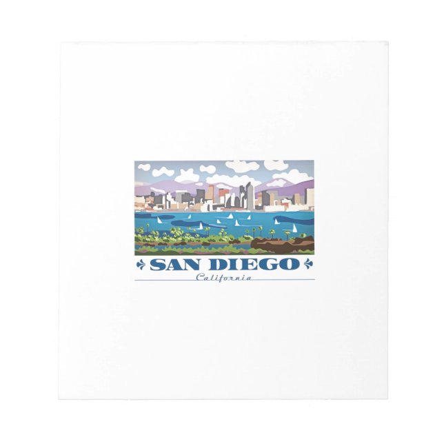 Bloc De Notas Skyline de San Diego (Frente)