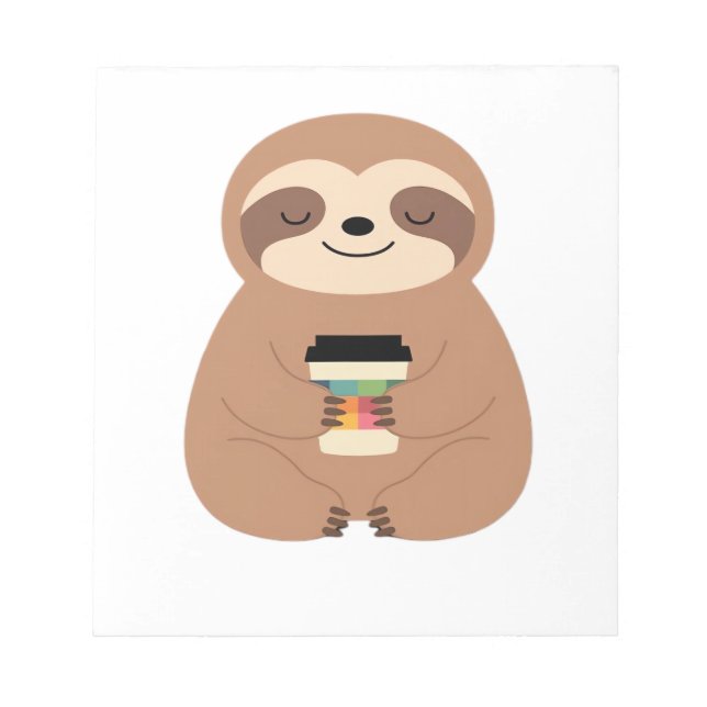 Bloc De Notas Sloth Coffee Time Classic T-Shirt (Frente)