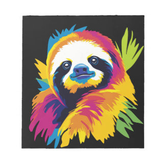 Bloc De Notas Sloth Portrait Illustration Watercolour Painting