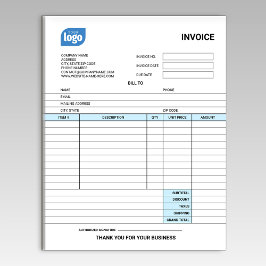 Bloc De Notas Small Business Logo Personalized Invoice Notepad