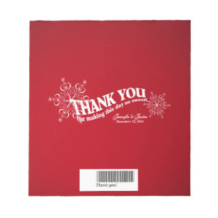 Bloc De Notas Snowflakes Red Candy Bar Wrap