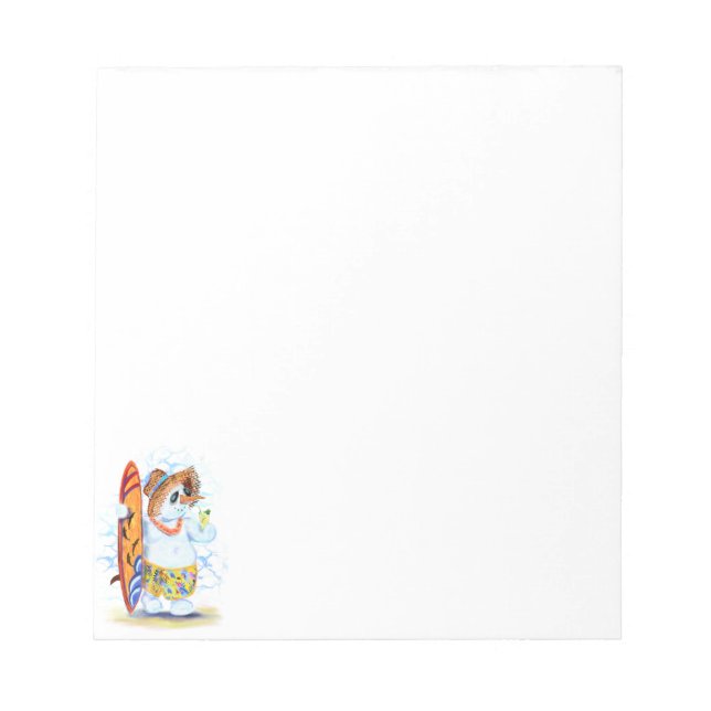 Bloc de notas Snowman Surfer Fun (Frente)
