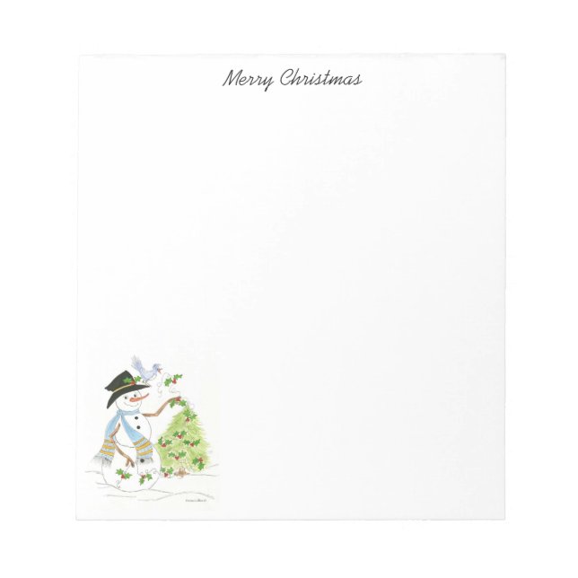 Bloc De Notas Snowman y Bluebird Notepad (Frente)