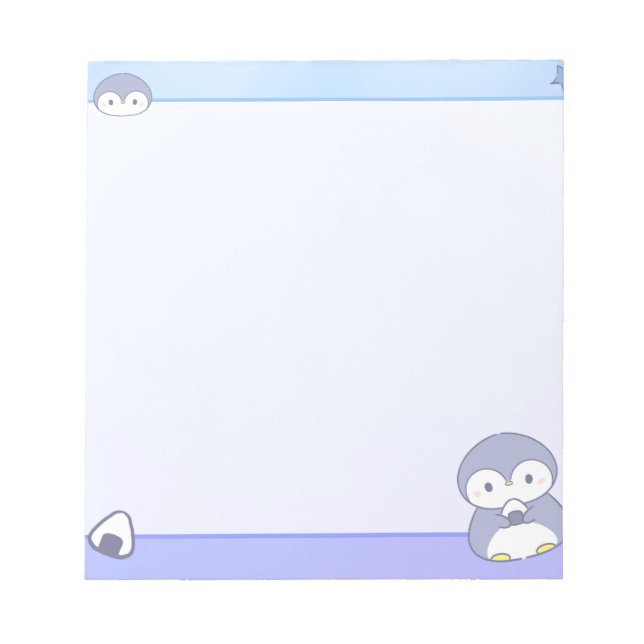 Bloc De Notas Soft Penguin Notepad | Cute Pastel Memo Pad (Frente)