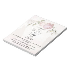 Bloc De Notas Soft Pink Roses & Bride and Groom Collection